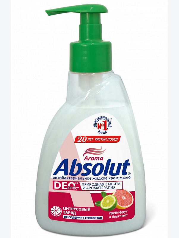 Мыло жидкое Absolut Deo effect Грейпфрут и бергамот 250 г. Absolut