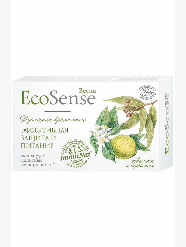 Крем-мыло туалетное Ecosense эвкалипт и бергамот 90 г Весна