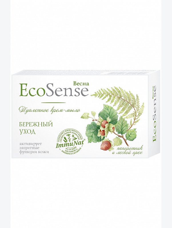 Крем-мыло туалетное Ecosense папоротник и лесной орех 90 г Весна