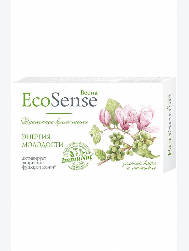 Крем-мыло туалетное Ecosense зеленый кофе и магнолия 90 г Весна