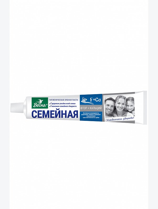 Зубная паста Семейная фтор + кальций 90 г Весна
