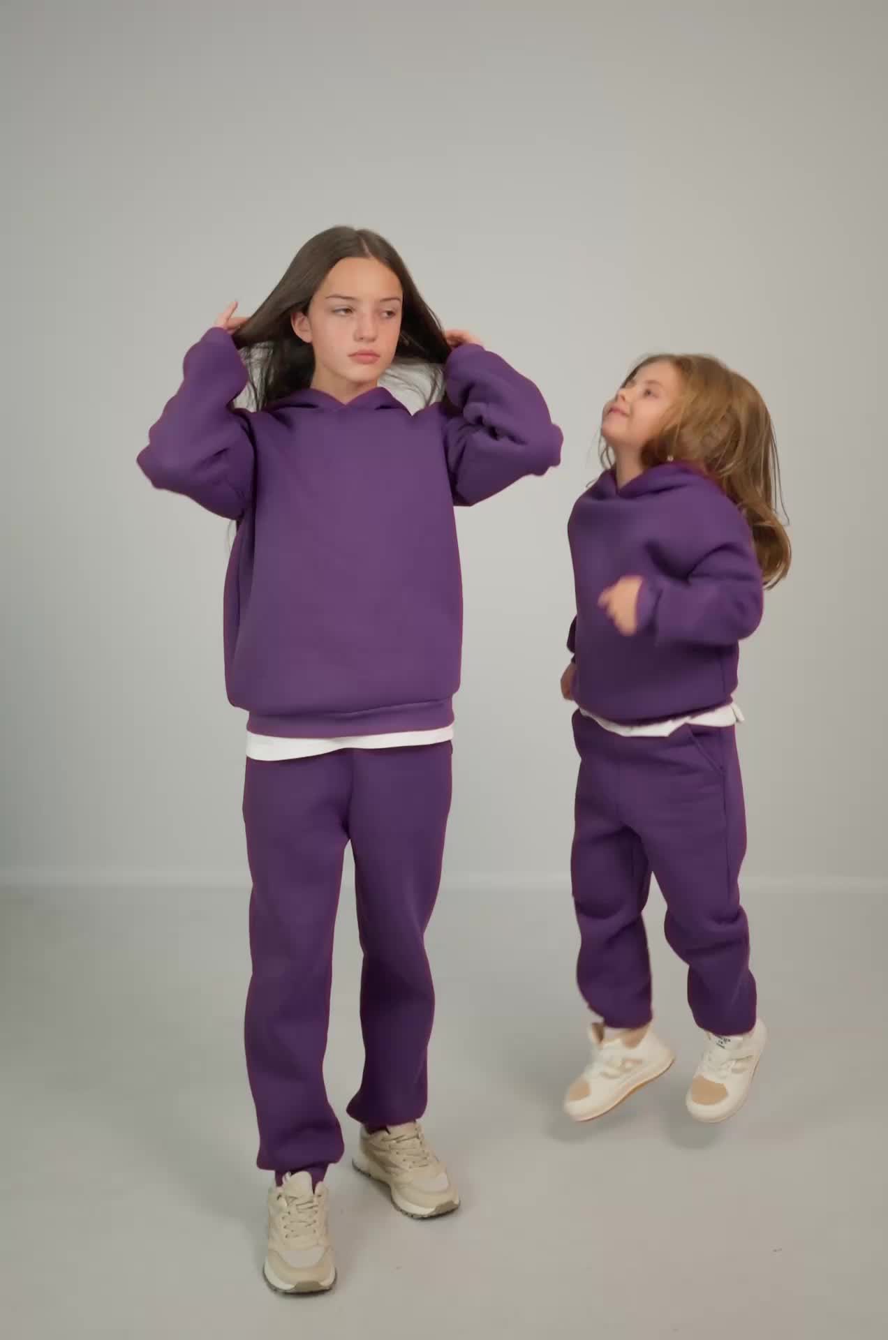 Теплый костюм для девочки из футера с начесом Happyfox