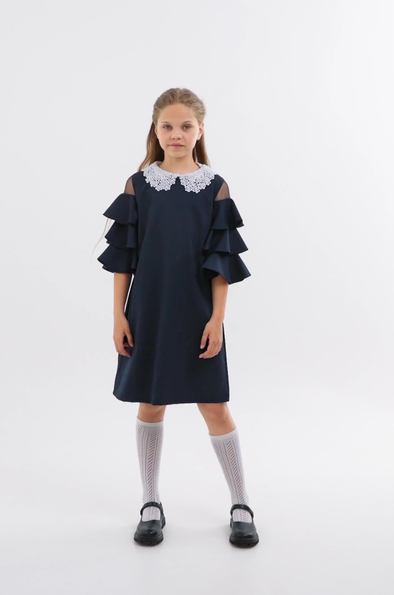 Школьное платье с добавлением вискозы для девочки Happy Fox