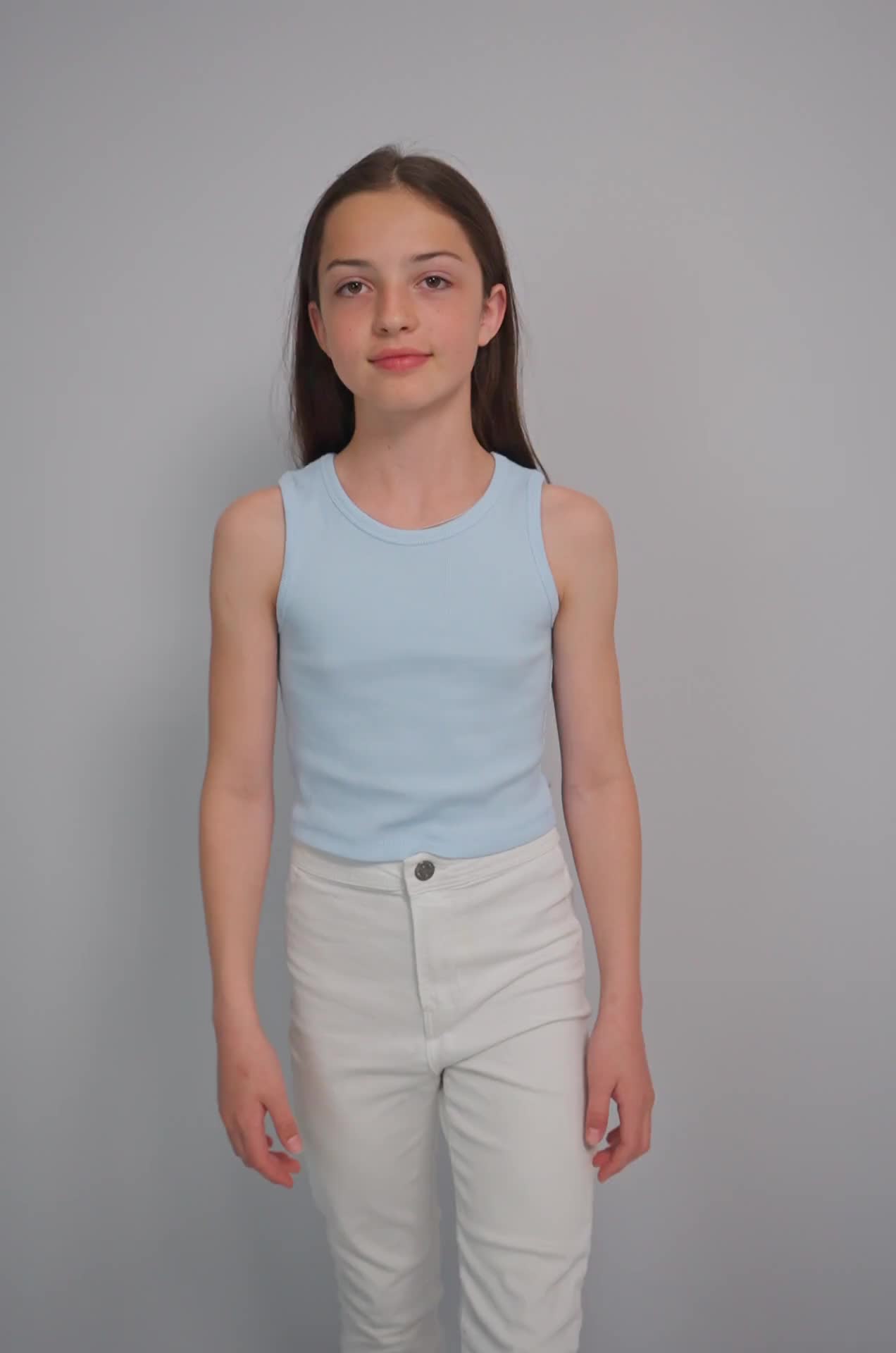 Майка-топ в рубчик для девочки Happyfox