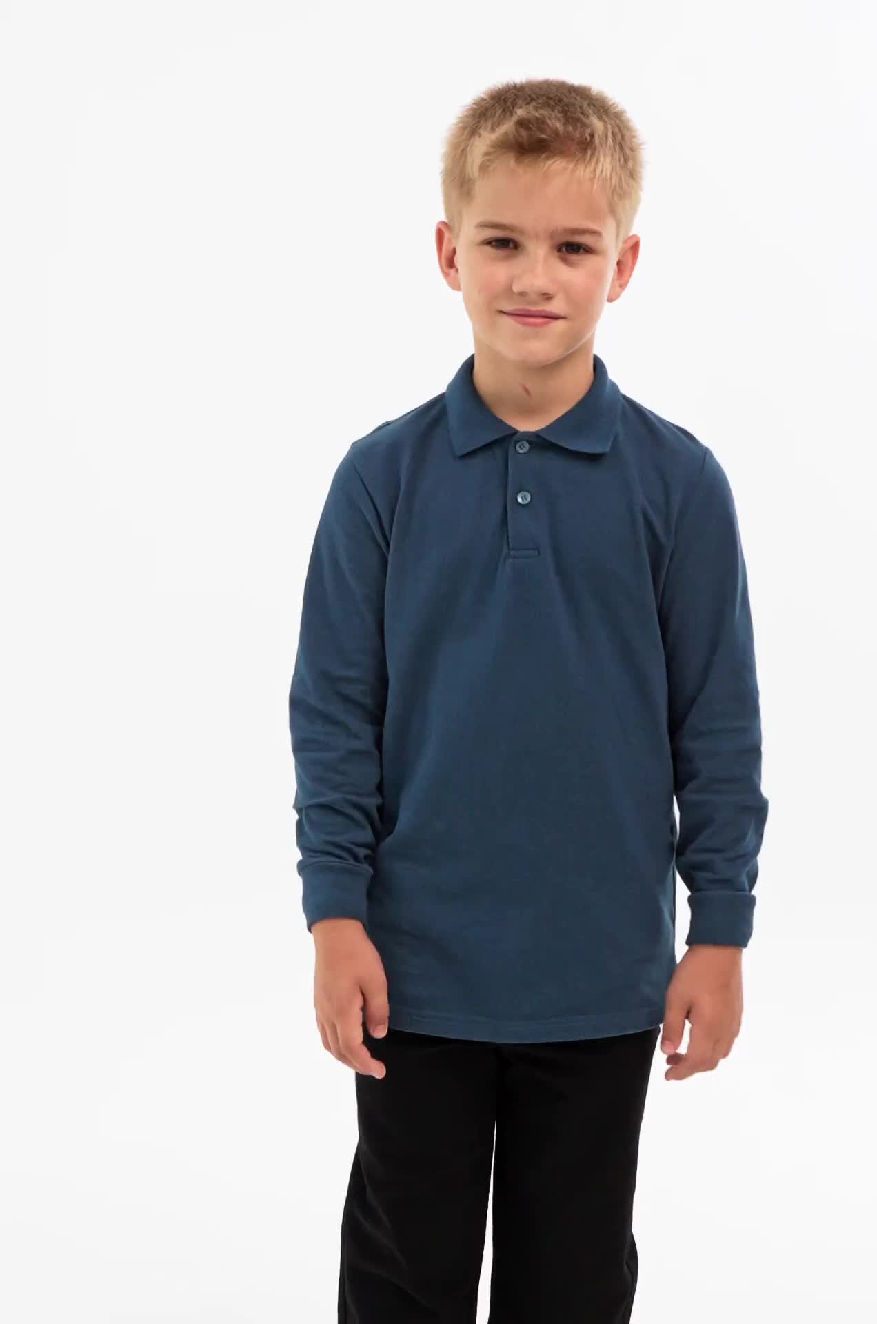 Рубашка-поло с длинным рукавом для мальчика Happy Fox